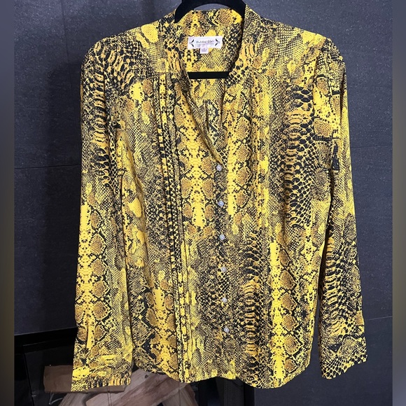 Nanette Lepore Snakeskin Print Button Down Top Size Medium - Picture 3 of 12